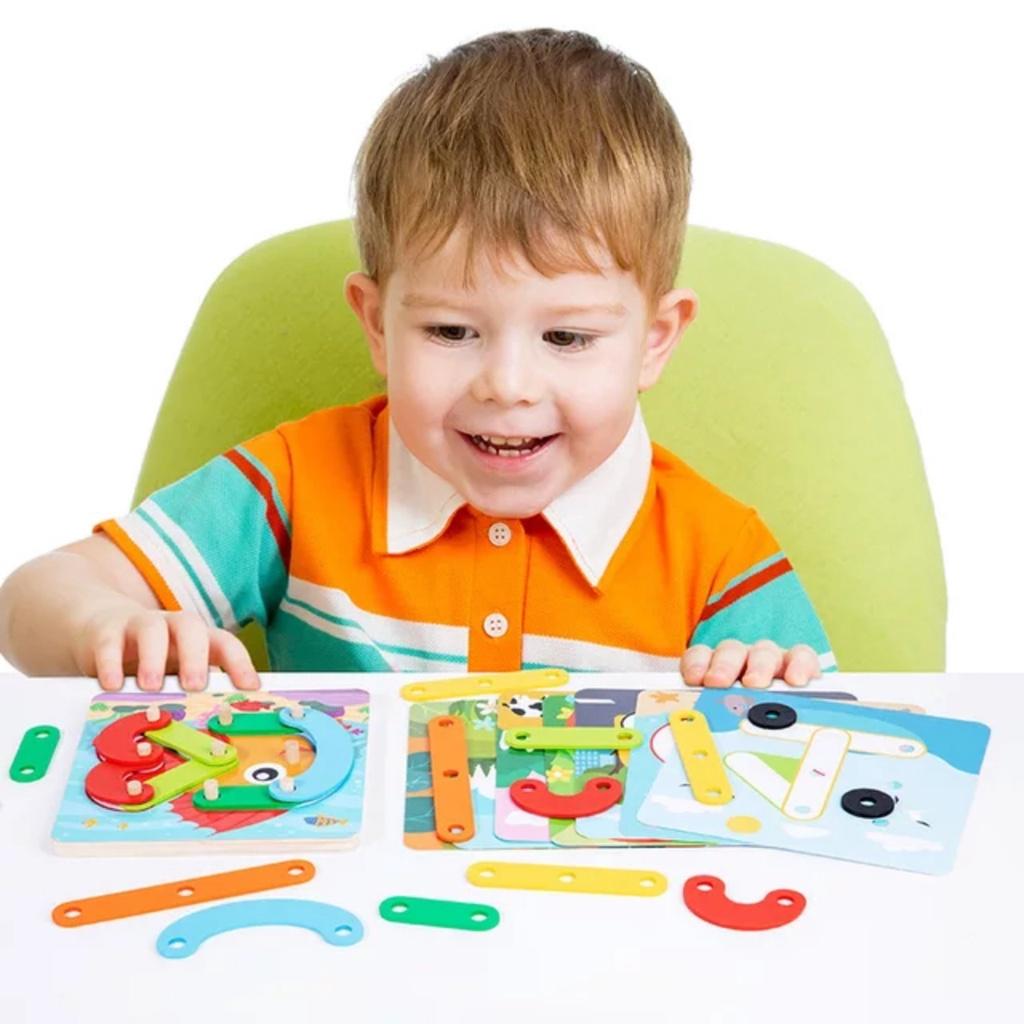 Đồ Chơi Xếp Hình Giáo Dục Theo Phương Pháp Montessori Cho Trẻ Mẫu Giáo tư duy sáng tạo phát triển ngôn ngữ