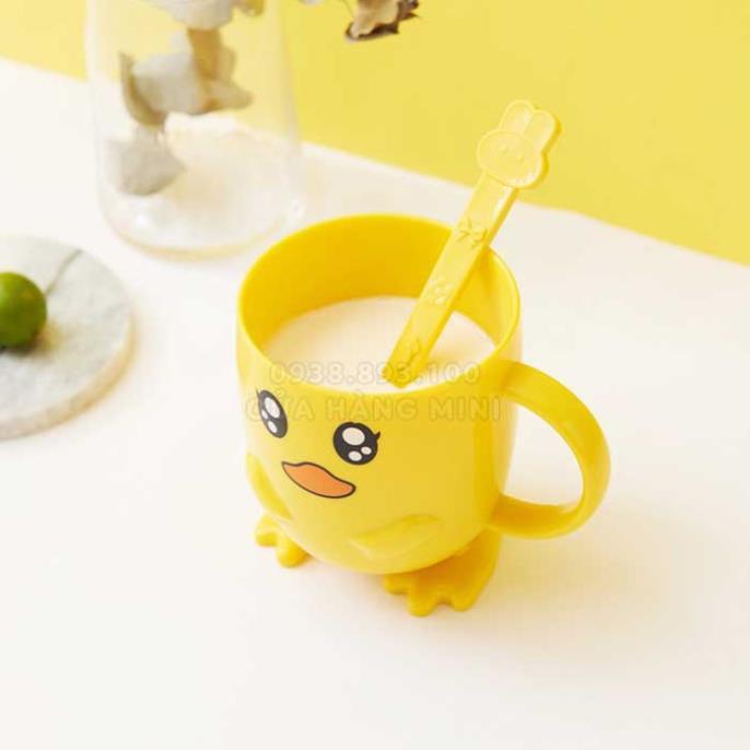 Bộ Khay Ăn Dặm Hình Con Vịt Vàng Cho Bé Đủ Phụ Kiện Khay, Muỗng, Nĩa, Ly, Chén