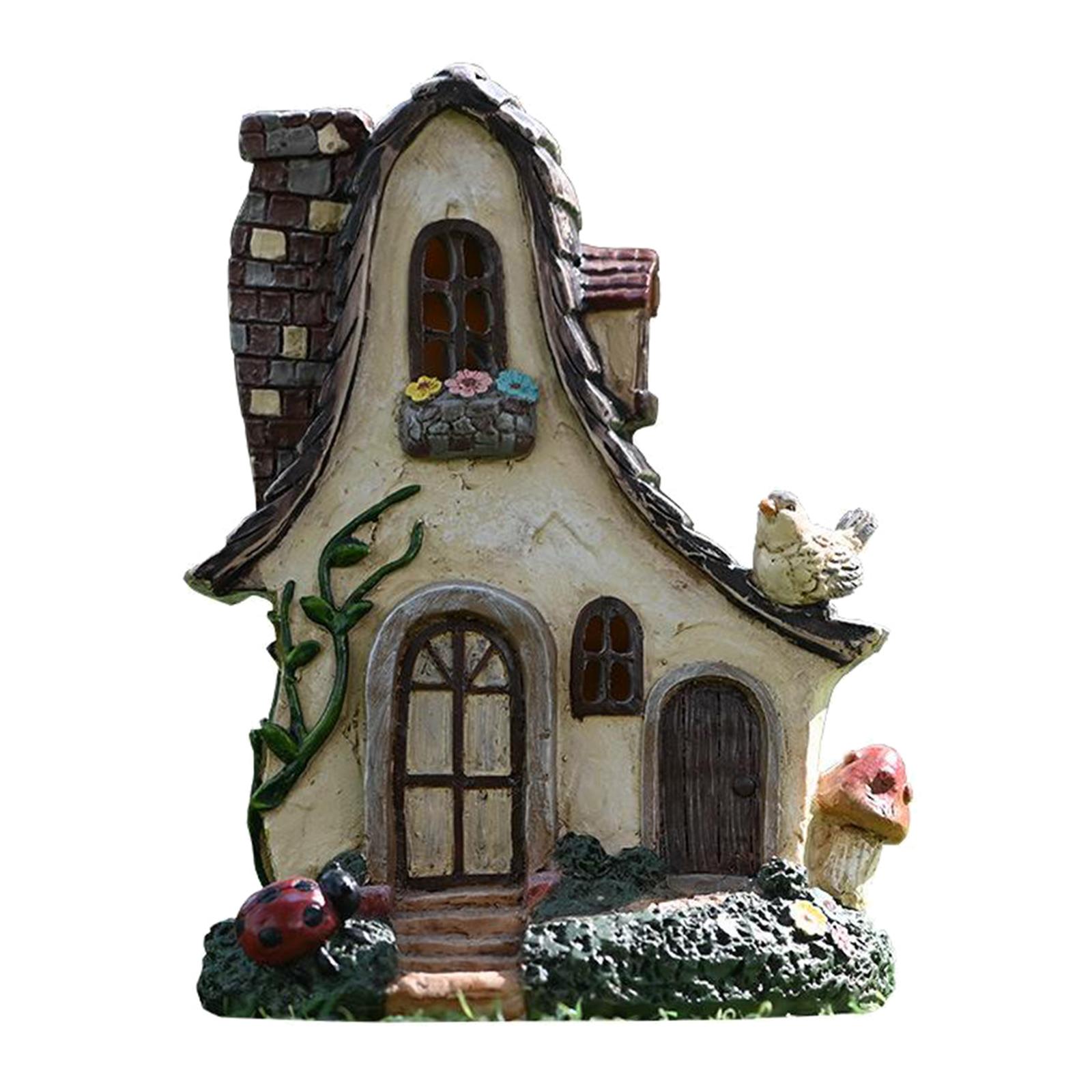 Garden or Indoor Ornament Fairy House Waterproof Resin Sculpture