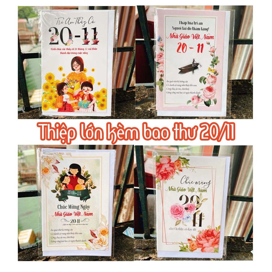 (10c) Thiệp chúc mừng 3D nổi Thiệp 20/11 ép kim tuyến - MẪU MÃ THAY ĐỔI LIÊN TỤC - GIAO NGẪU NHIÊN