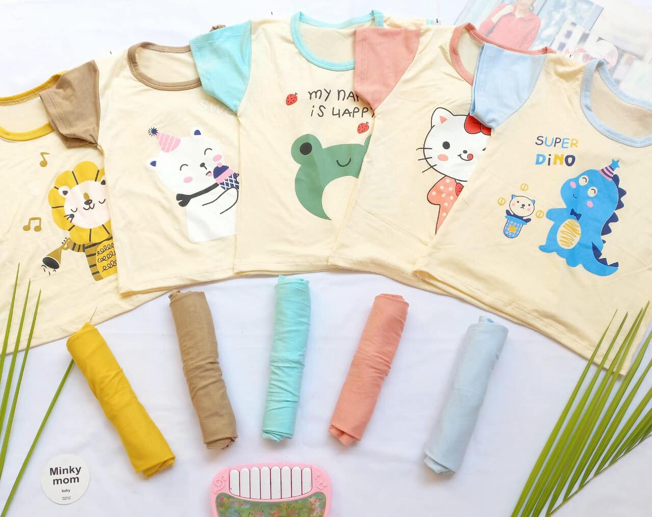 Set bộ Thun lạnh Minky Mom cao cấp cho bé (tặng kèm 1 áo hoặc quần coton cùng size)