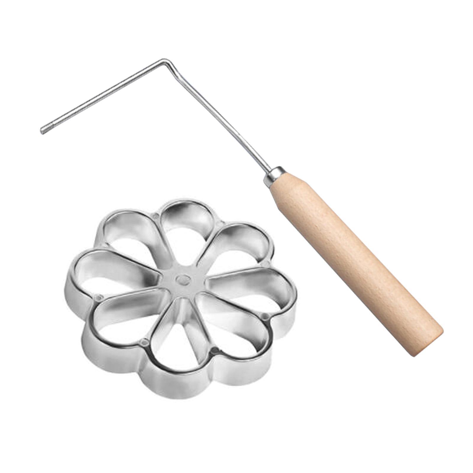 Rosette Iron Set Maker  With Handle Waffle Timbale Molds