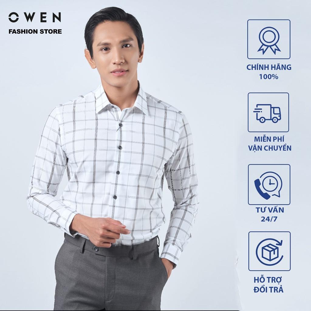 Áo Sơ mi Owen nam dài tay dáng Slimfit sợi Tre mềm mịn mát Mã AS220887D