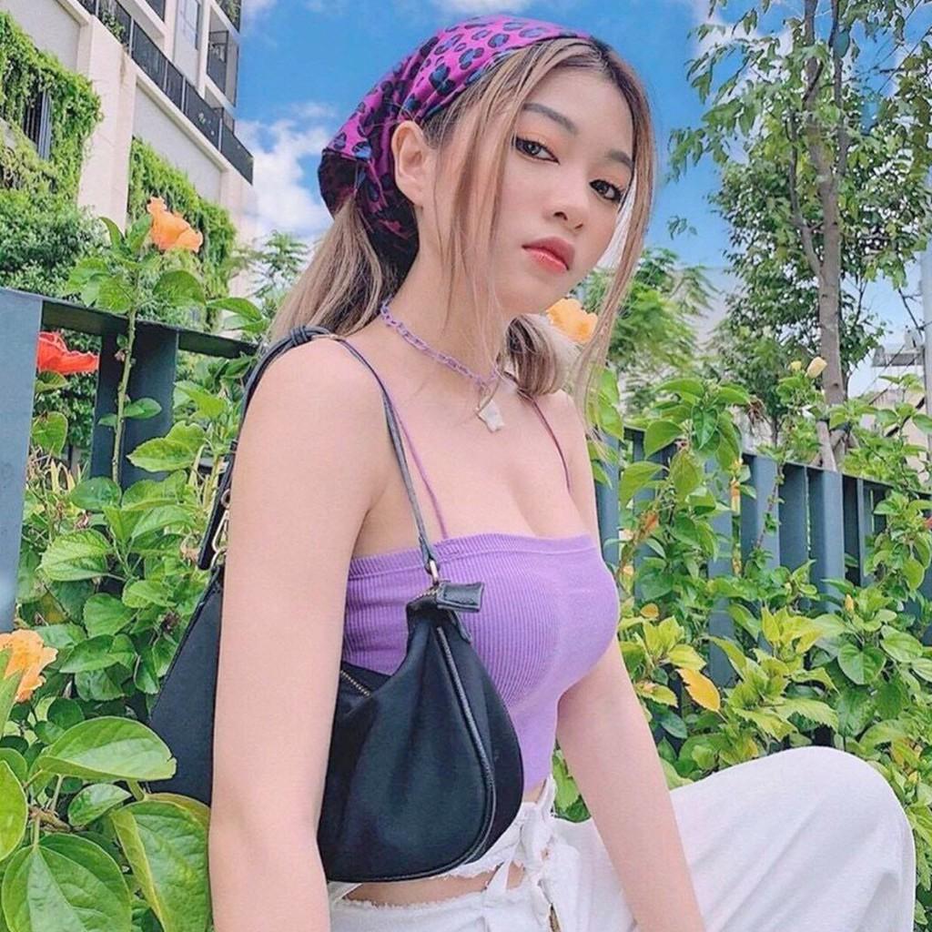 Áo Thun Croptop Thời Trang 24h Thun Gân Sợi 1cm Ngang Eo