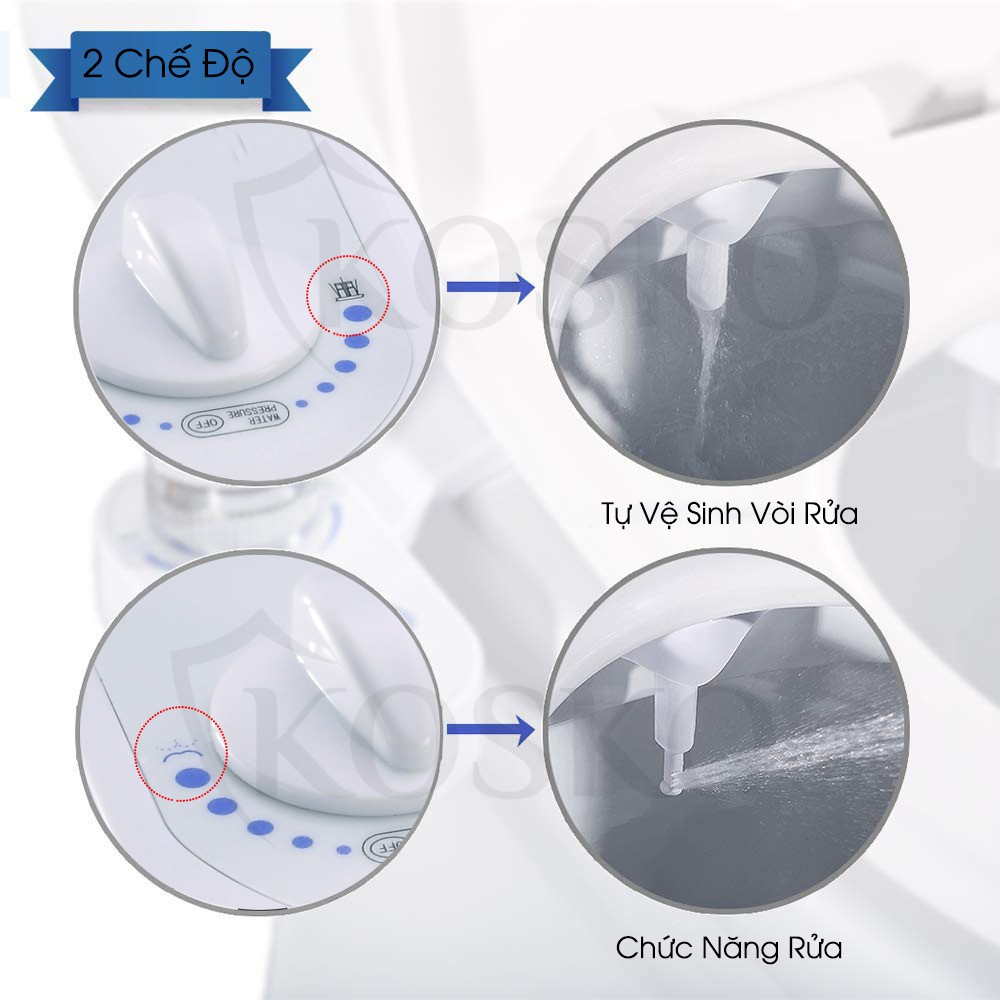 Vòi Xịt Rửa Vệ Sinh Thông Minh Luxury 2 Vòi Lạnh , Thiết Bị Vệ Sinh Thông Minh Luxury công nghệ Châu Âu, Bắc Mỹ