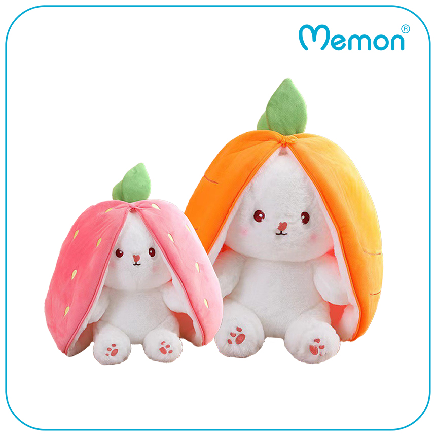 Thỏ Nhồi Bông 2 in 1 Tai Dài Dễ Thương 20cm -30cm -  40cm Cao Cấp Memon, Gấu Bông Thỏ Cosplay