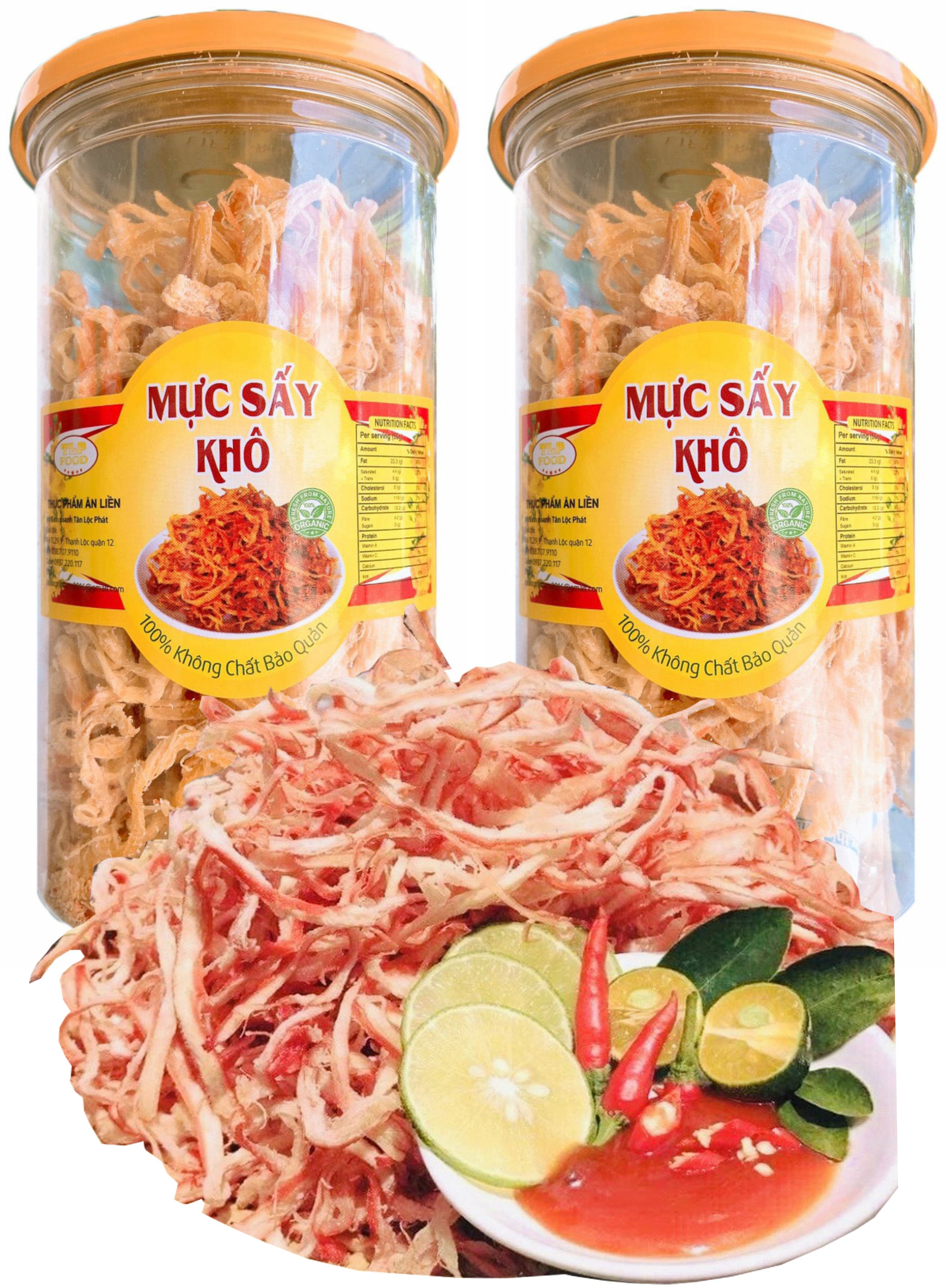 (COMBO 2 HŨ) MỰC SẤY KHÔ HẤP NƯỚC DỪA ĐẶC BIỆT TLP - MỖI HŨ 200G