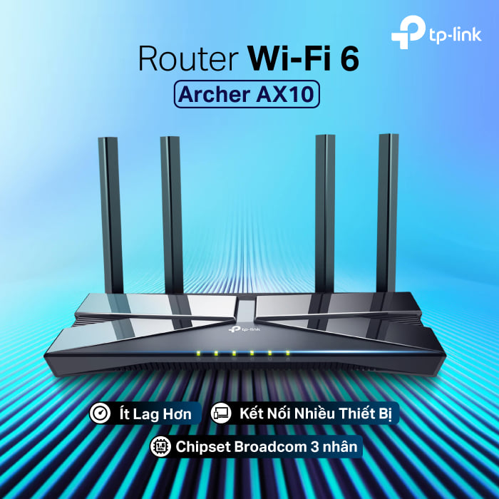 Bộ phát wifi TP-Link Archer AX10 (Wi-Fi 6, AX1500) Hàng Chính Hãng