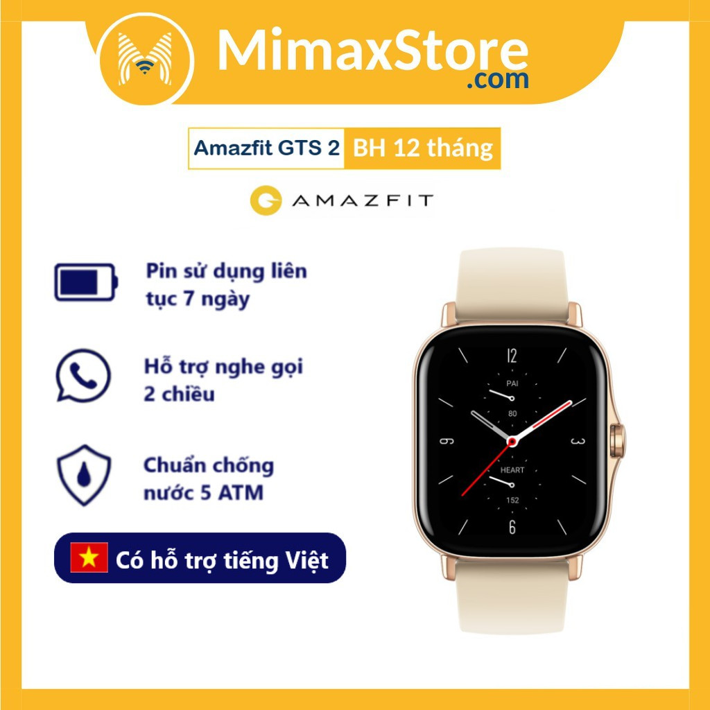 Đồng Hồ Thông Minh Amazfit GTS 2 | Hỗ Trợ Tiếng Việt | Nghe Gọi Được | Bản Quốc Tế | Hàng Chính Hãng | Phân Phối Bởi Digiworld