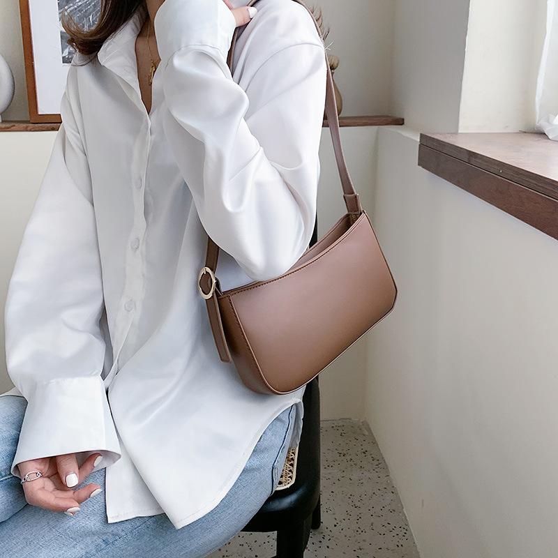 Đơn Giản Chắc Chắn Nhỏ Da Pu Đeo Vai Cho Nữ 2021 Nữ Túi Xách Nữ Túi Shopper Tote Nữ Của Du Lịch tất Cao Cổ Mới
