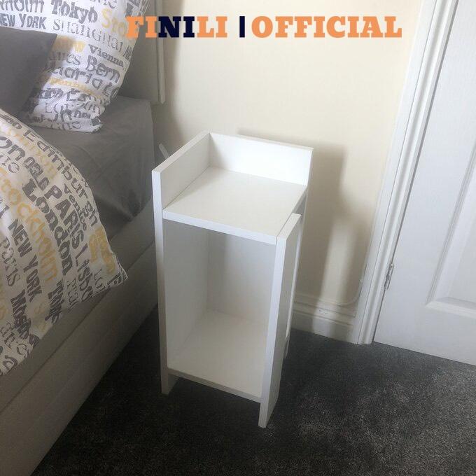 Tab đầu giường, kệ sofa màu trắng đẹp giá tốt cho phòng khách và phòng ngủ FINILIO04.2