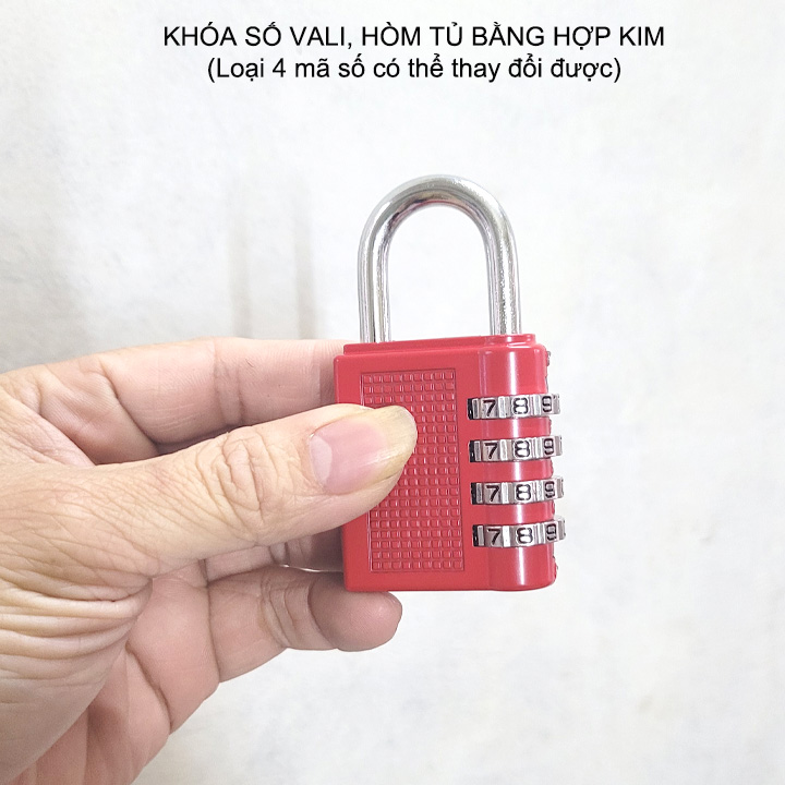 Khóa số vali balo XL033 loại 4 số có thể thay đổi được, làm bằng hợp kim