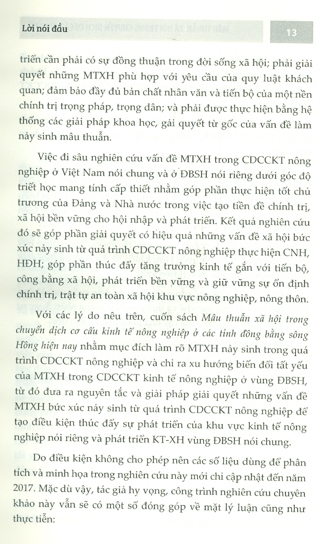 MÂU THUẪN XÃ HỘI Trong Chuyển Dịch Cơ Cấu Kinh Tế Nông Nghiệp Ở Các Tỉnh Đồng Bằng Sông Hồng Hiện Nay (Sách chuyên khảo)