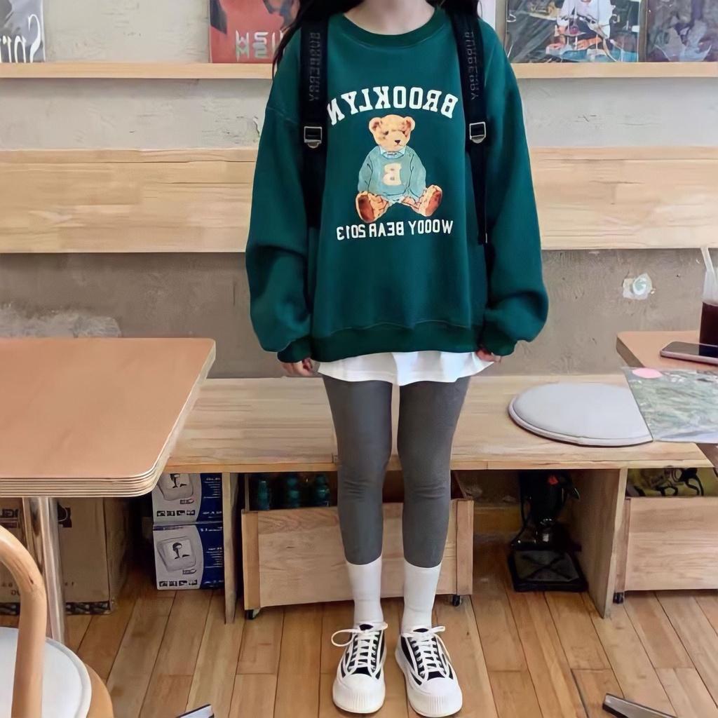 Áo Sweater Nỉ Nam Nữ Unisex In Hình Gấu BROOKLYN