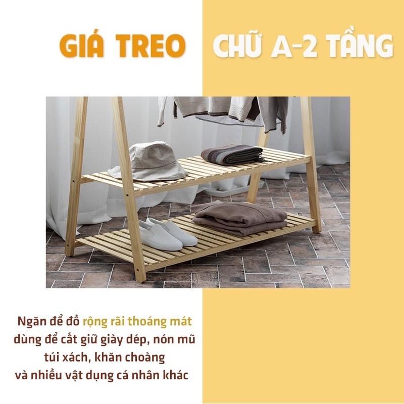 KỆ CHỮ A 2 TẦNG GỖ THÔNG MỸ SƠN DẦU KHOÁNG, KỆ TỦ TREO QUẦN ÁO