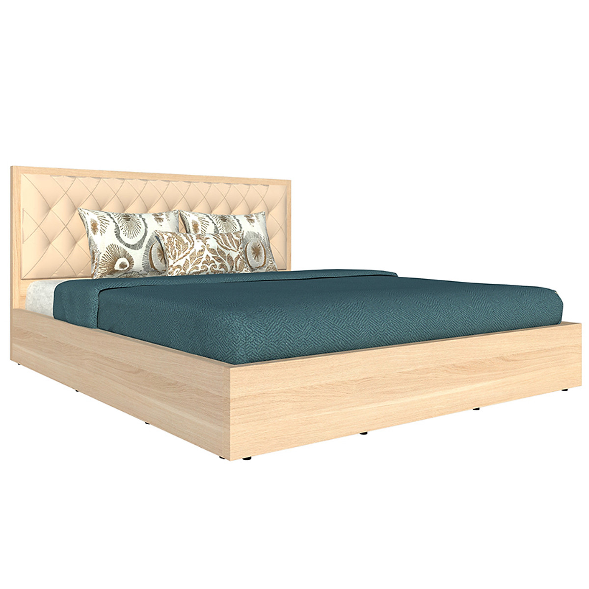 Giường ngủ cao cấp Tundo màu vàng kem 140cm x 200cm