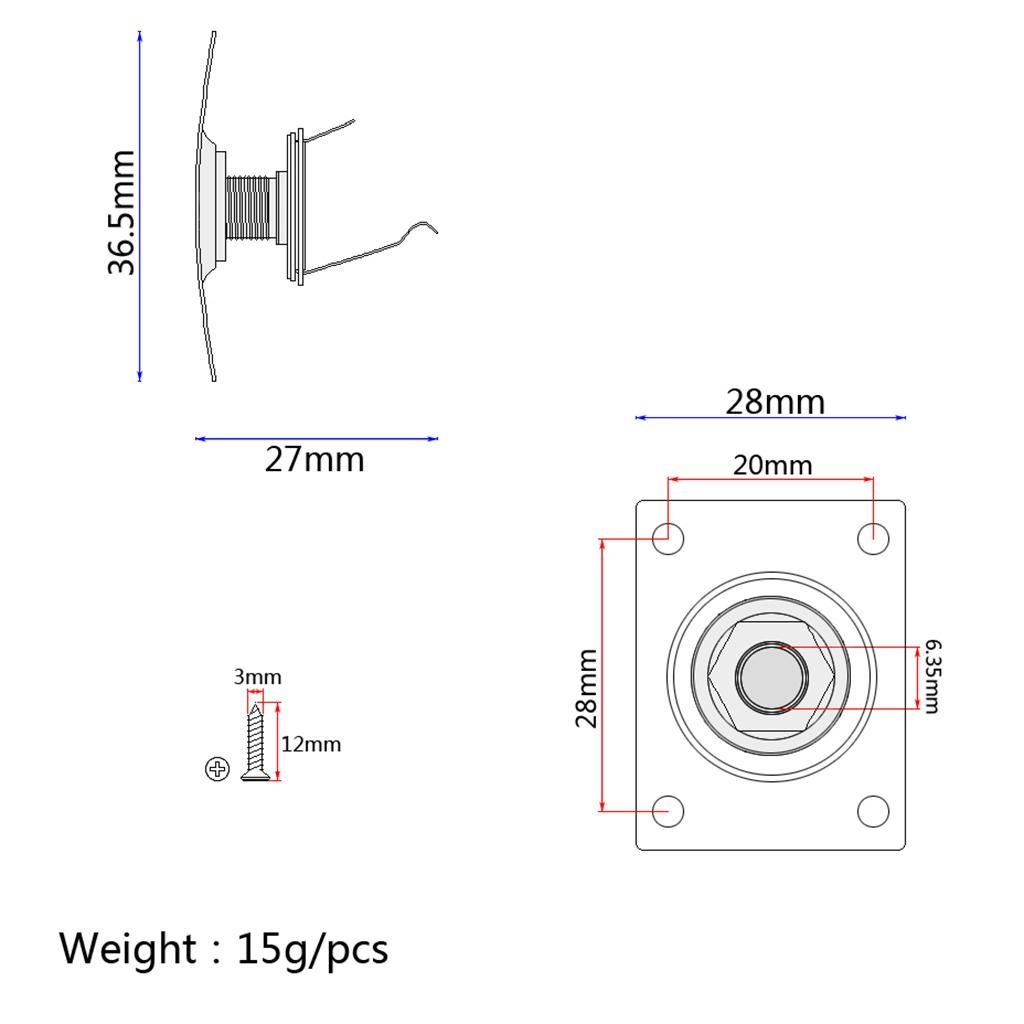Electric Guitar Output Jack Plate Socket 6.35mm 1/4'' for Style Guitar
