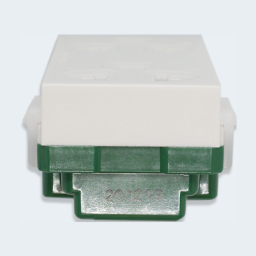 Ổ cắm đôi 3 chấu có màn che