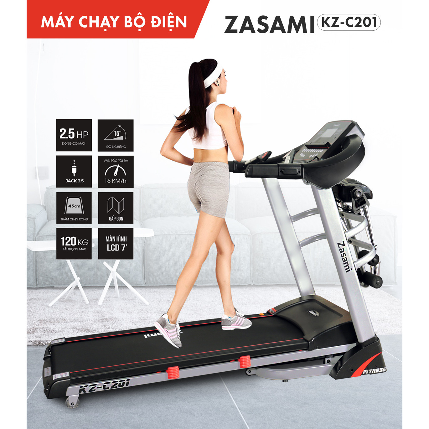 MÁY CHẠY BỘ ĐIỆN ZASAMI KZ C201