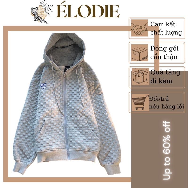 Khoác Nỉ Hoodie Unisex Nam Nữ Có Khoá Kéo Mũ Trùm Đầu Có Dây Rút