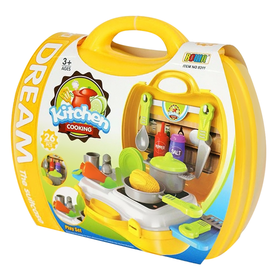 Bộ đồ chơi nhập vai BOWA 8311- Vali nhà bếp 26 Món