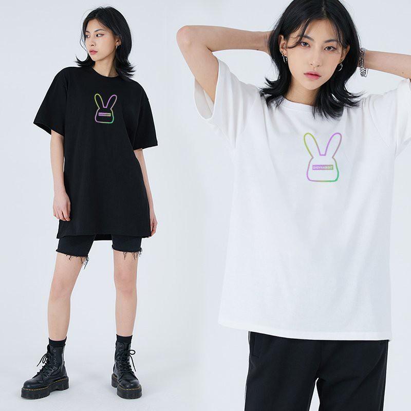 Áo Thun Nữ Phom Rộng Tay Lỡ, In Hình Oioyrabbit 7 màu Phản Quang KIS OFFICIAL