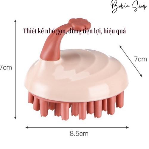 Lược massage da đầu, lược gội đầu silicon siêu hiệu quả, thư giãn và giảm rụng tóc 7x7cm