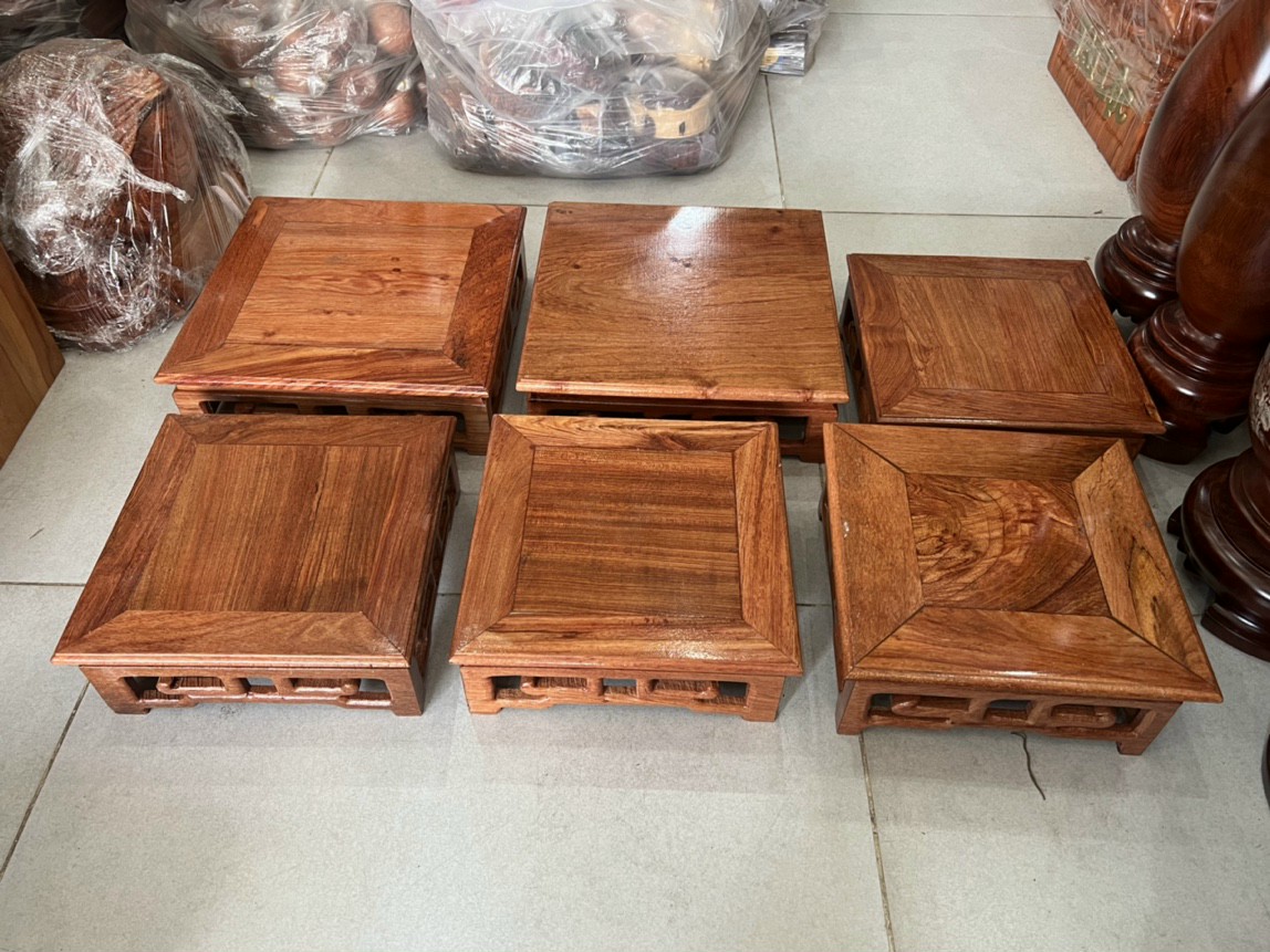 Kỷ vuông gỗ hương,đôn vuông-đế vuông mặt lớn kê đồ trang trí mặt 22cm-24cm -26 cm-28 cm-30 cm