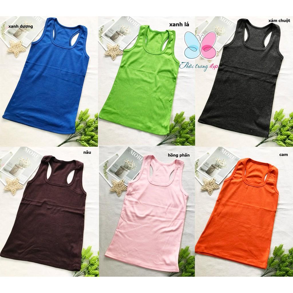 Bộ 03 Áo Thun 3 lỗ freesize từ 40-48kg thun Borip màu trơn Cho Nữ
