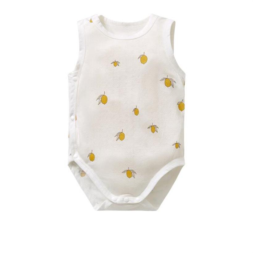 Mùa Hè Cho Bé Romper Áo Liền Quần Cho Bé Sơ Sinh Chanh Cotton Siêu Mềm Cho Bé Gái Onesie Tập Đi Bé Trai Jumpsuit Đồ Ngủ Quần Áo Áo Liền Quần