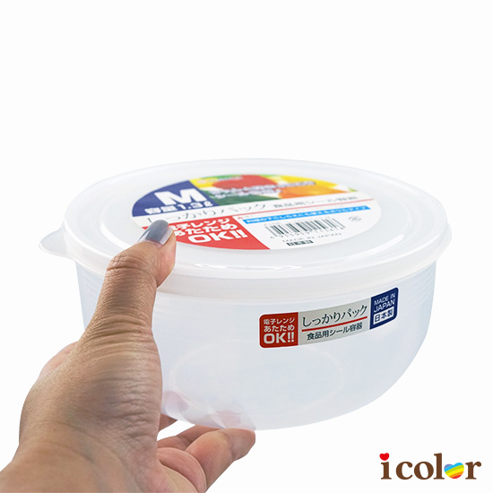 Hộp đựng thực phẩm loại tròn có nắp 1.3L - Hàng nội địa Nhật