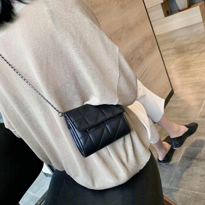 Small Bag Women's Bag Korean Style Simple All-Match Fashion Diamond Chain Shoulder Bag Messenger Bag
