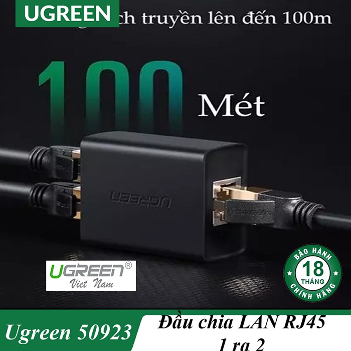 Bộ phân luồng tín hiệu IPTV và LAN RJ45 2 vào 1 chính hãng Ugreen 50923 cao cấp hàng chính hãng