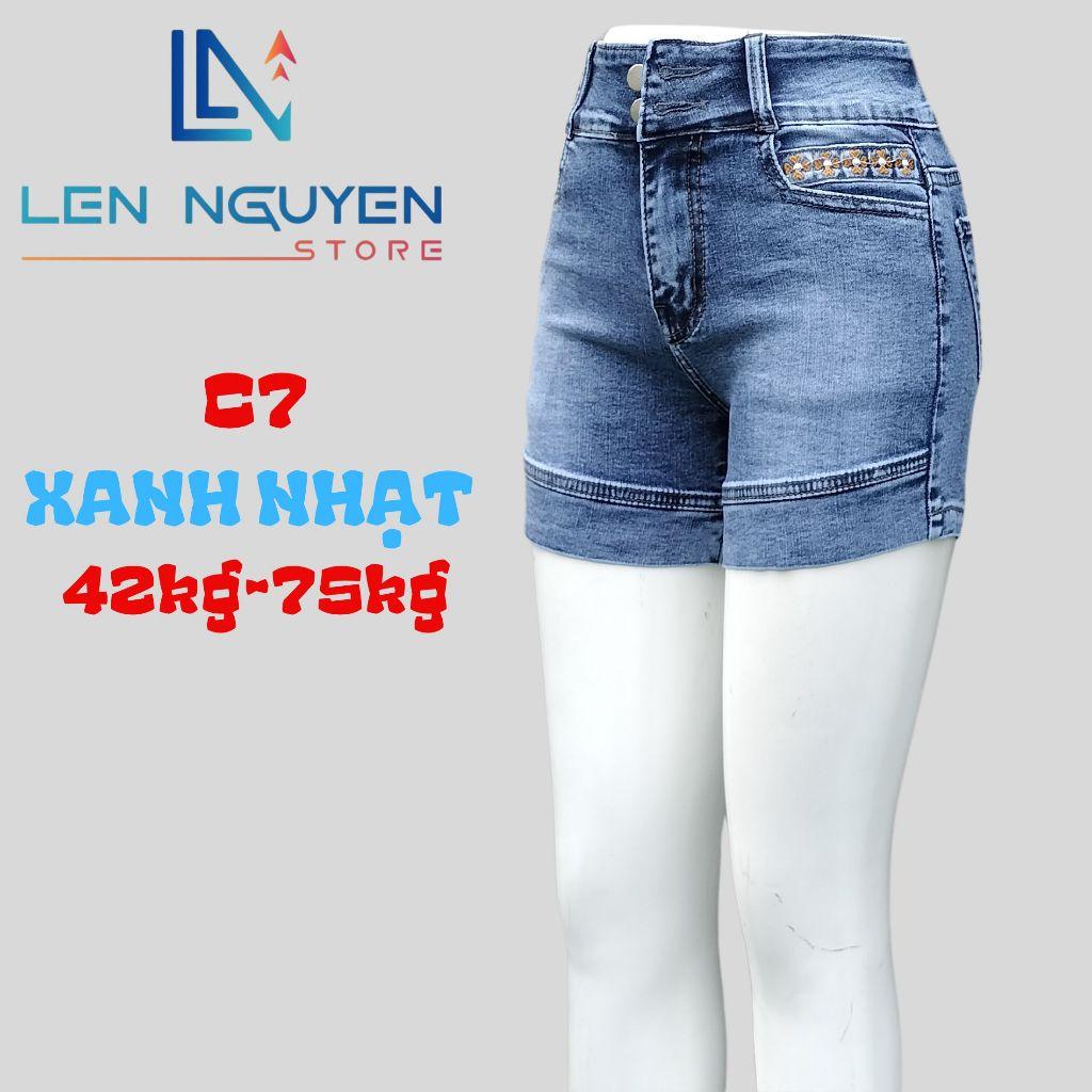 C7_Quần jean nữ, đùi, lưng cao, quần bò nữ dáng ôm, quần rin nữ có big size, cho 42kg đến 75kg,LEN NGUYEN STORE - Xam