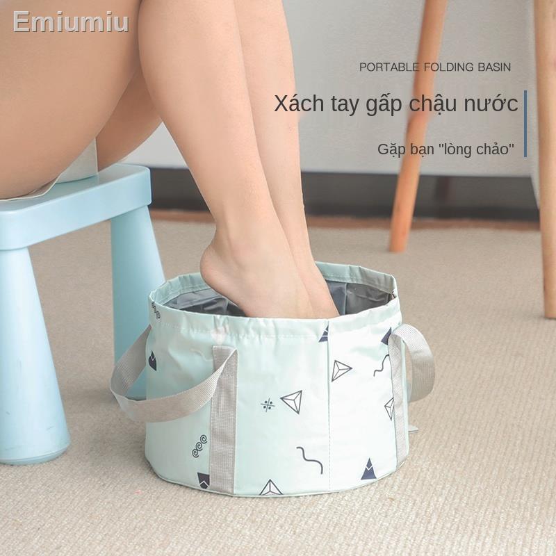 ✾◐✿Thùng ngâm chân có thể gập lại chậu rửa mặt du lịch di động