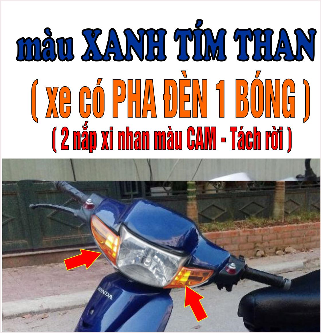 [TẶNG TEM] Bộ vỏ nhựa Màu XANH TÍM THAN cho xe Wave 110 - Wave Thái - Wave Zx đời 1997 đến 2006- TKB-537(8023)