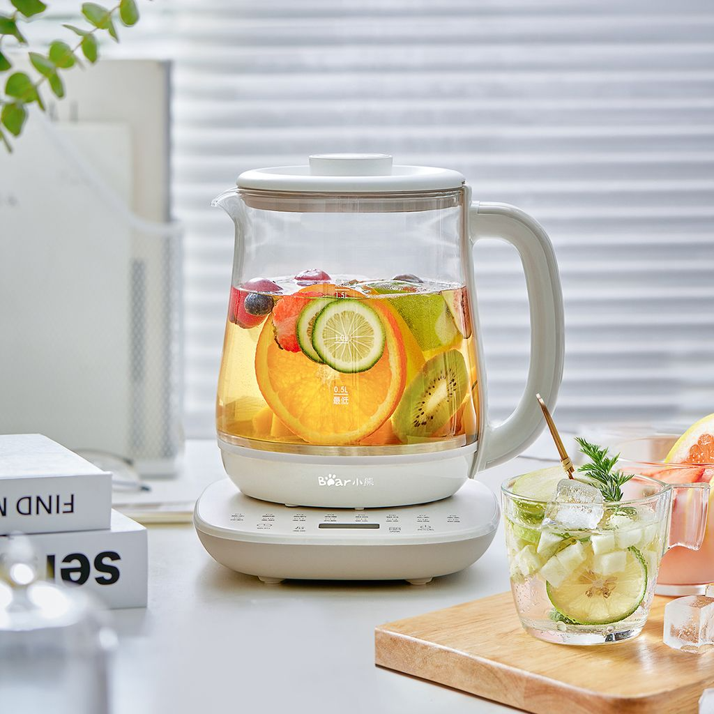 Bình đun nước siêu tốc Bear YSH-D15V7, pha trà dung tích 1.5L, giữ ấm 12 tiếng, menu 16 chức năng - HÀNG CHÍNH HÃNG