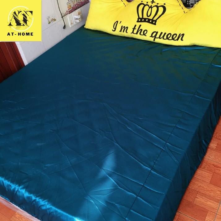 Bộ Chăn Trần Bông Ga Gối Phi Lụa 5 Món Cao Cấp LAN PHAM BEDDING - Màu Xanh Coban