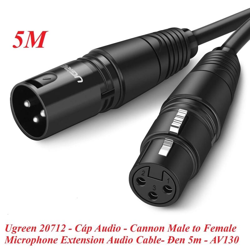 Ugreen UG20712AV130TK 5M Màu Đen Cáp nối dài Microphone cannon âm thanh - HÀNG CHÍNH HÃNG