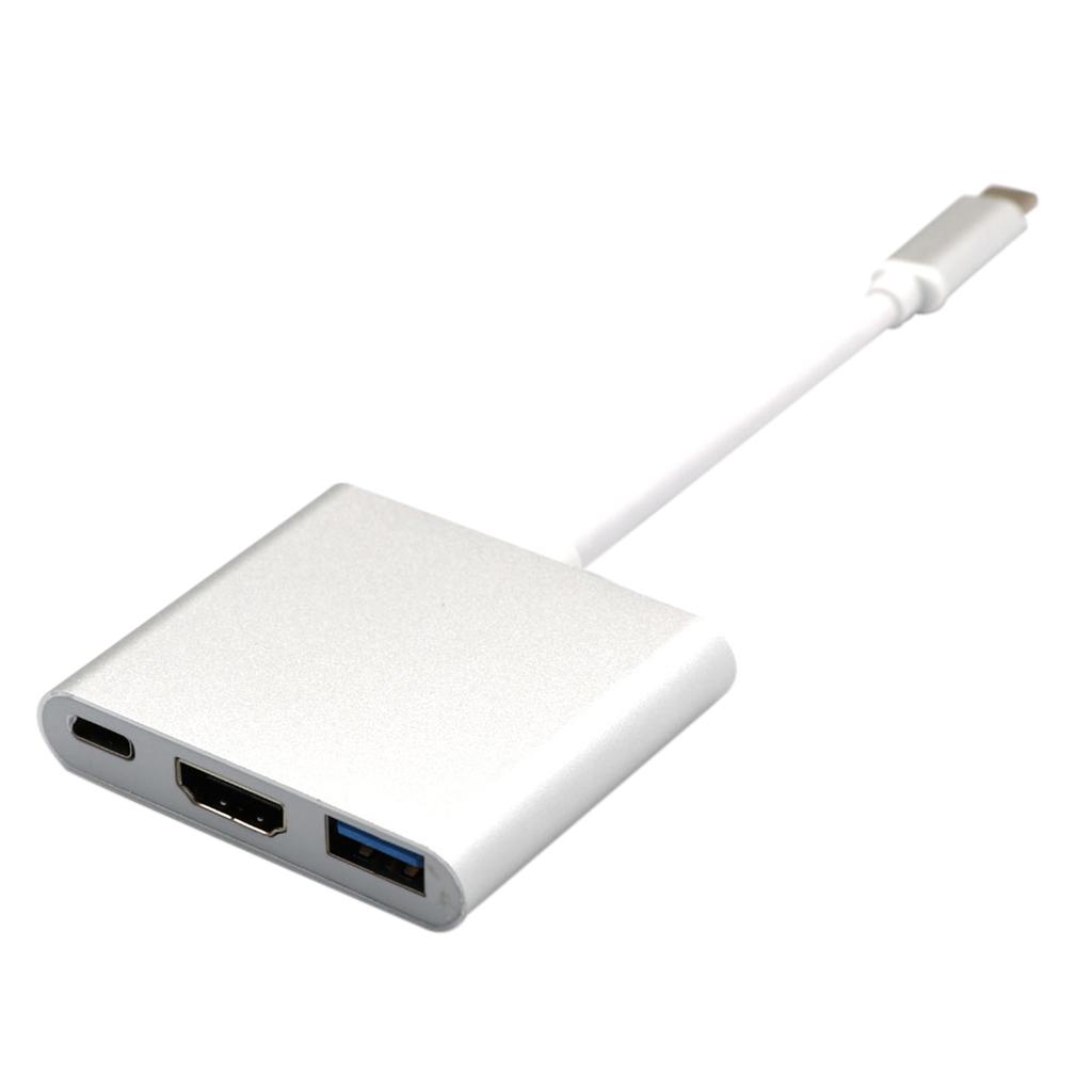 Type C USB 3.1 to USB-C 4K USB3.0 Adapter 3 in 1 Hub for