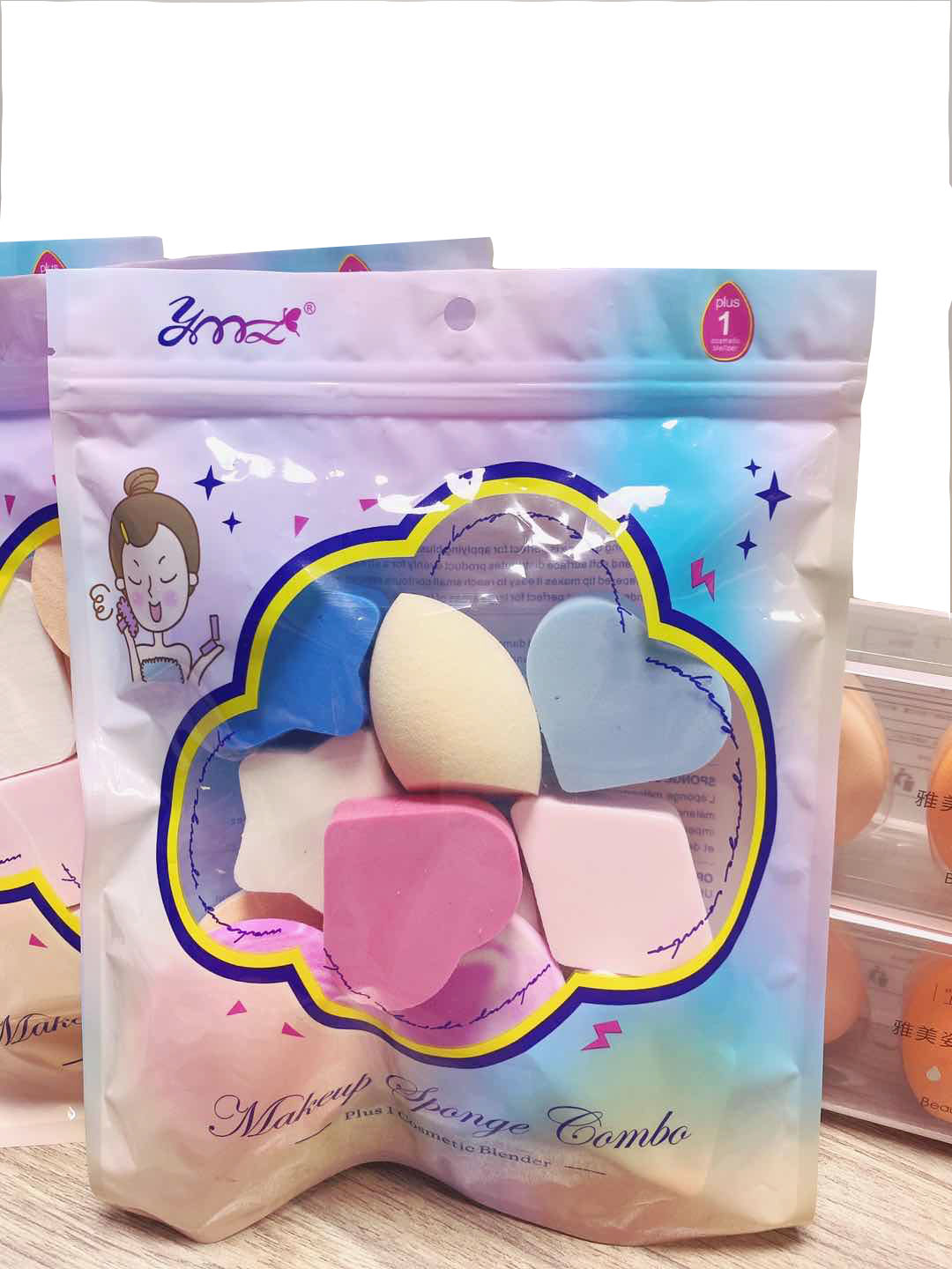 bông mút trang điểm SET 15 cái siêu mềm mịn cute thích hợp cho trang điểm nền và dặm phấn (màu ngẫu nhiên)