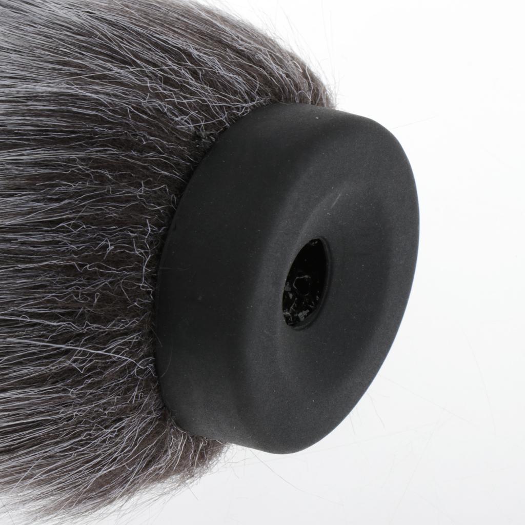 Black Gray Interview Microphone Windscreen Furry Mic Cover