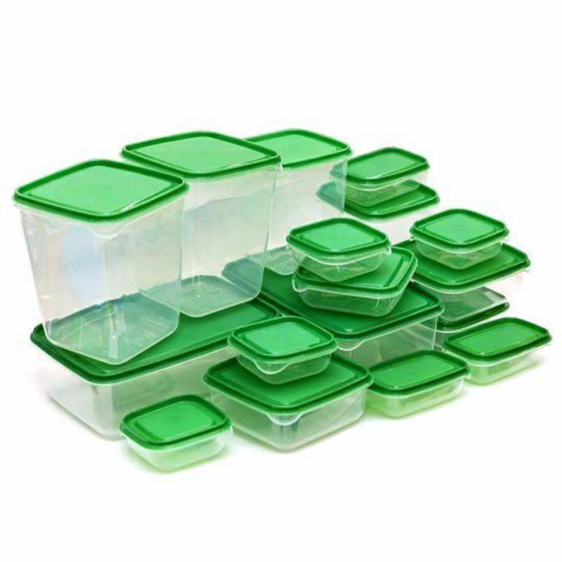 Bộ hộp đựng thực phẩm 17 món - Set 17 hộp nhựa tủ lạnh cao cấp bảo quản đồ ăn