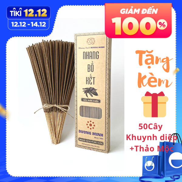 Hộp nhang bồ kết Dương Minh nhang sạch 100% tự nhiên nhang thắp và xông nhà hương nhang thơm an toàn không hóa chất nhang cây 30cm