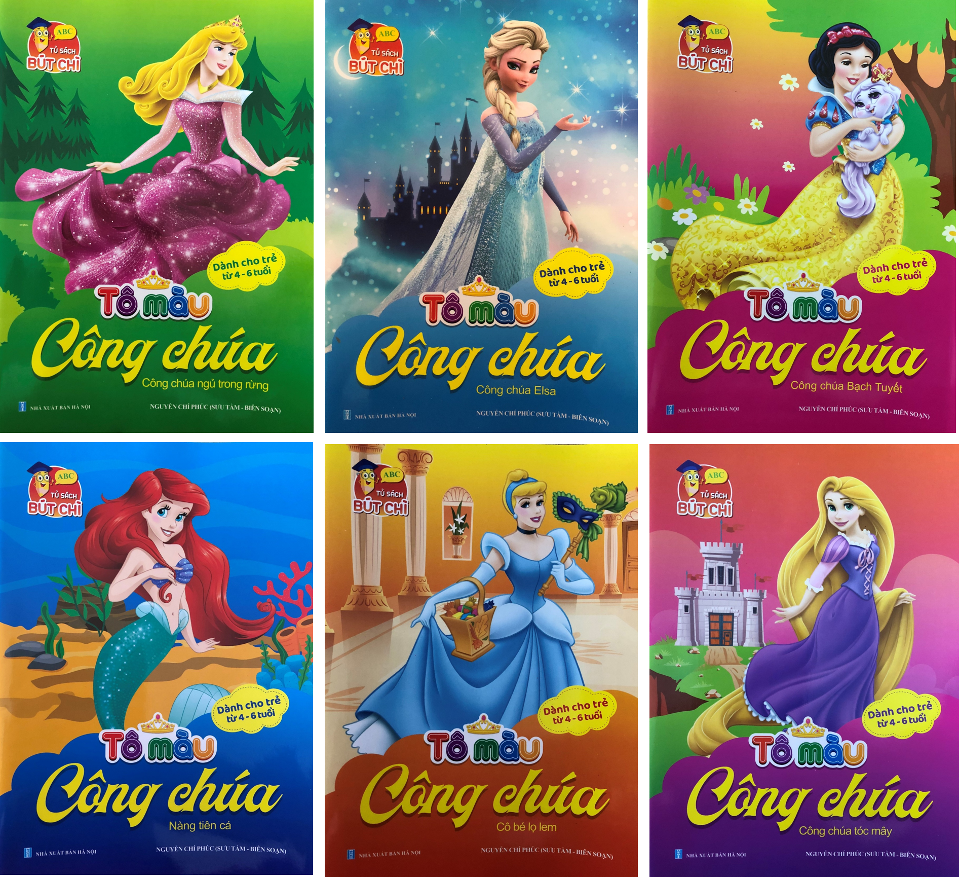 Tô màu công chúa siêu dễ thương - bộ 6 cuốn