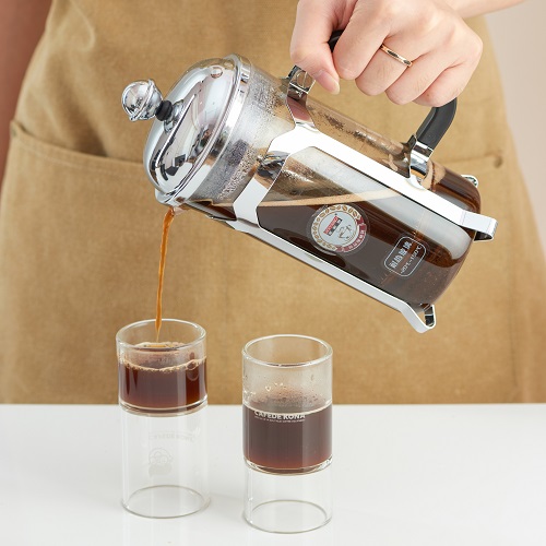 Bình pha French Press thuỷ tinh khung inox Jinmeilai