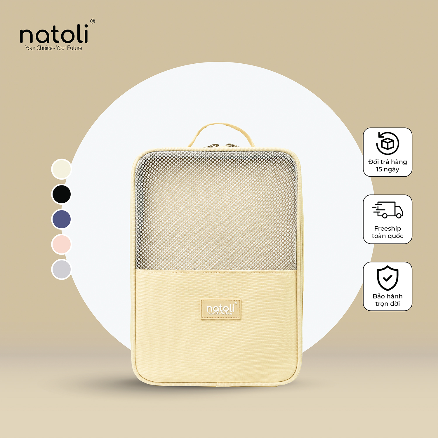 Túi đựng giày dép du lịch NATOLI, nhiều ngăn đựng giày thể thao, đi du lịch tiện lợi BST Elite Shoe Bag T28