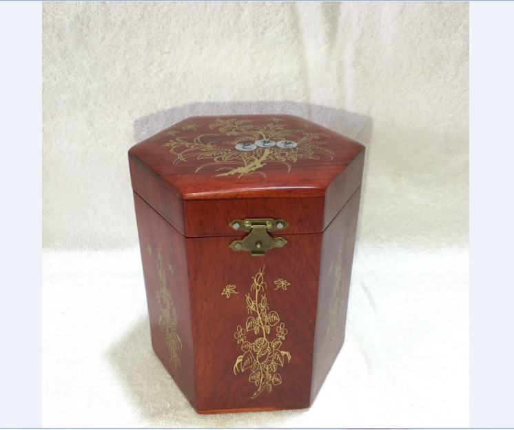 Hộp đựng chè - hộp trà gỗ hương khảm trai hoa văn siêu đẹp - loại cao to