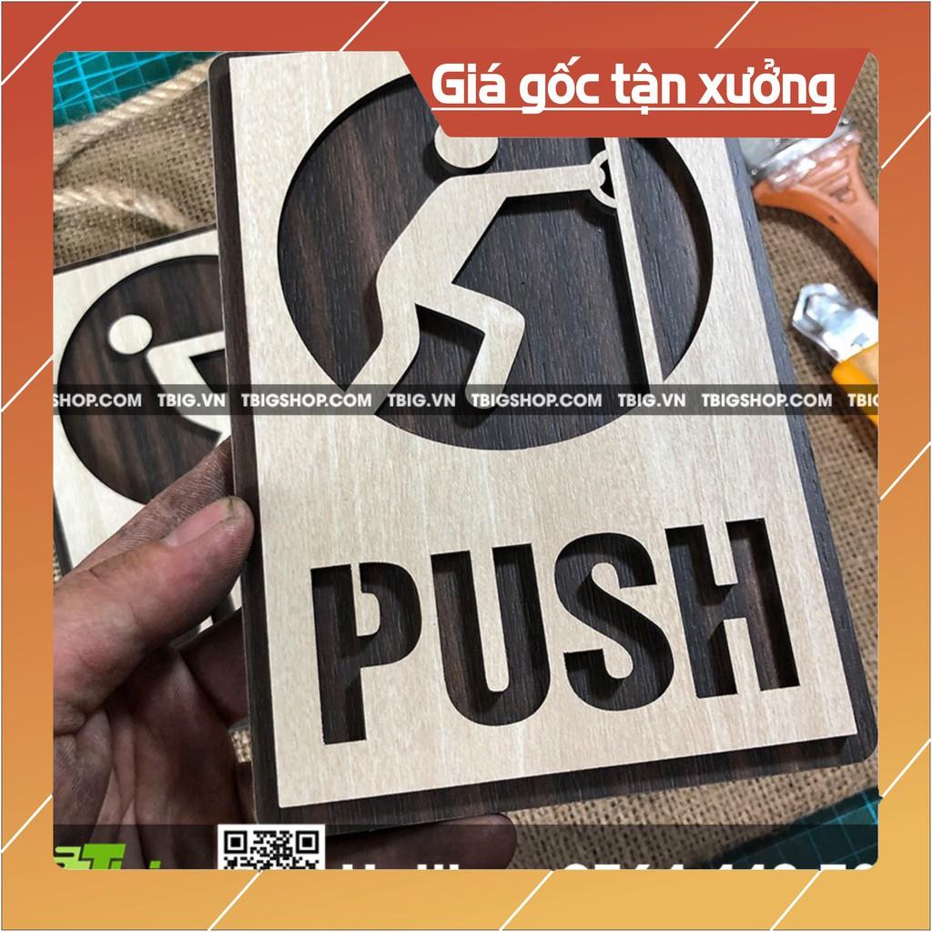 Bảng gỗ Pull Push gắn cửa bằng keo 2 mặt