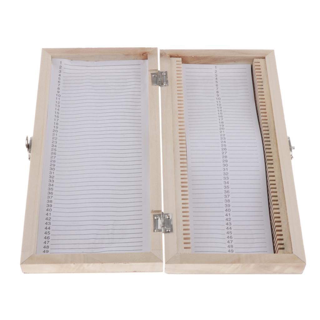 Kính Hiển Vi Trượt Bảo Quản Hộp Gỗ Mẫu Vật Giữ Bộ 50 Hộp Bảo Quản